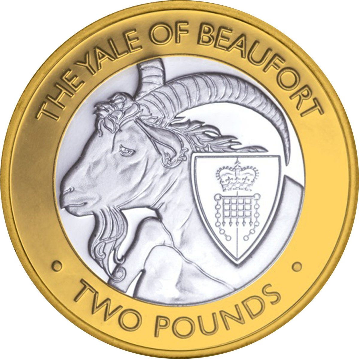 British Indian Ocean Territory 2 Pounds - Elizabeth II The Yale of Beaufort; Silver reverse