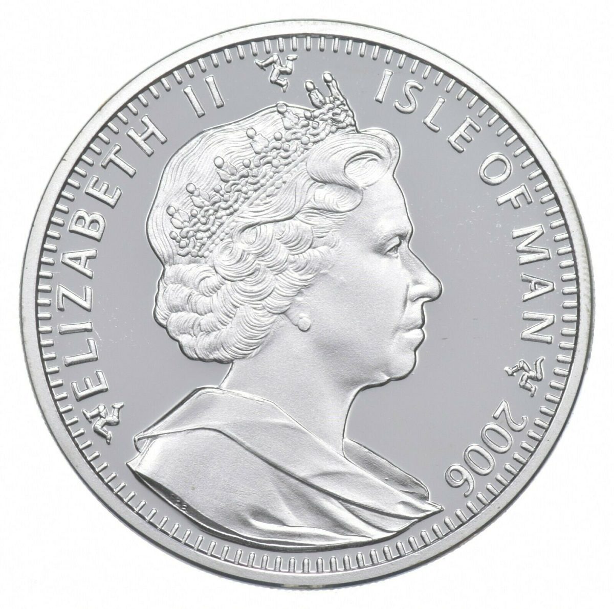 Isle of Man 1 Crown - Elizabeth II Battle of Arbela; Silver Proof obverse