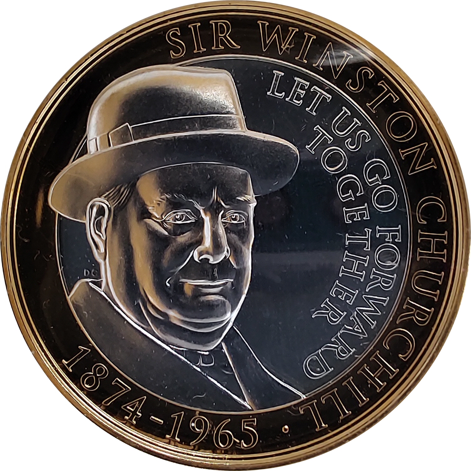 Gibraltar 2 Pounds - Elizabeth II Let us go forward together reverse