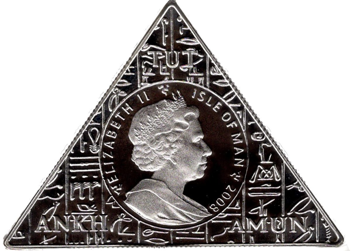 Isle of Man 1 Crown - Elizabeth II Tutankhamun - Anointing of the Pharaoh; Silver proof obverse