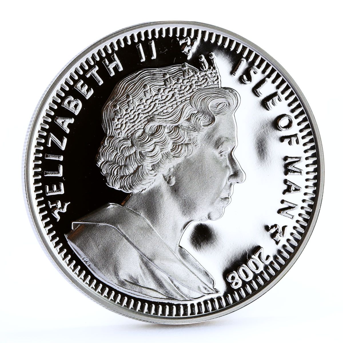 Isle of Man 1 Crown - Elizabeth II Tutankhamun - Eye of Horus; Silver proof with Lapis Lazuli inset obverse
