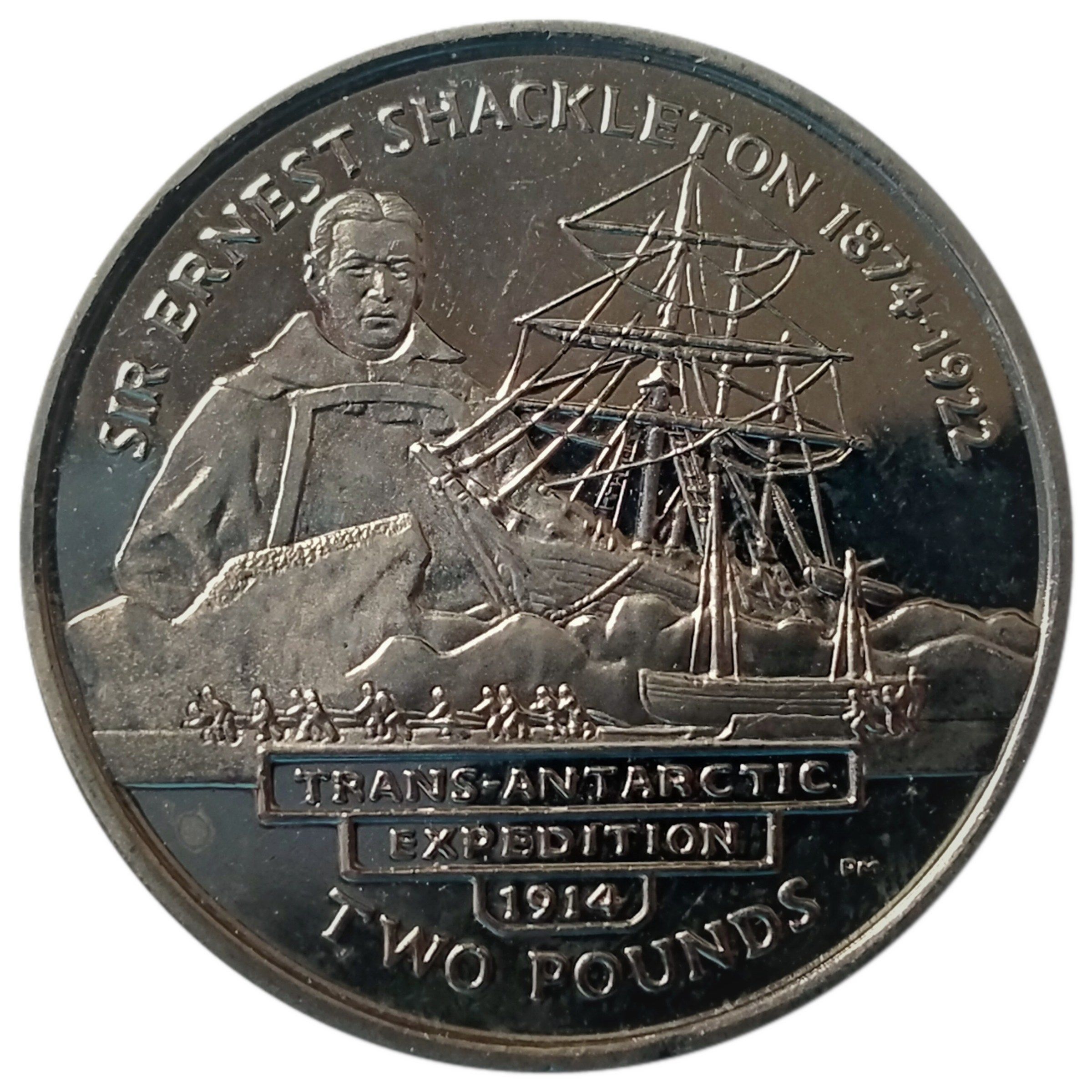 South Georgia and the South Sandwich Islands 2 Pounds - Elizabeth II Sir Ernest Shackleton