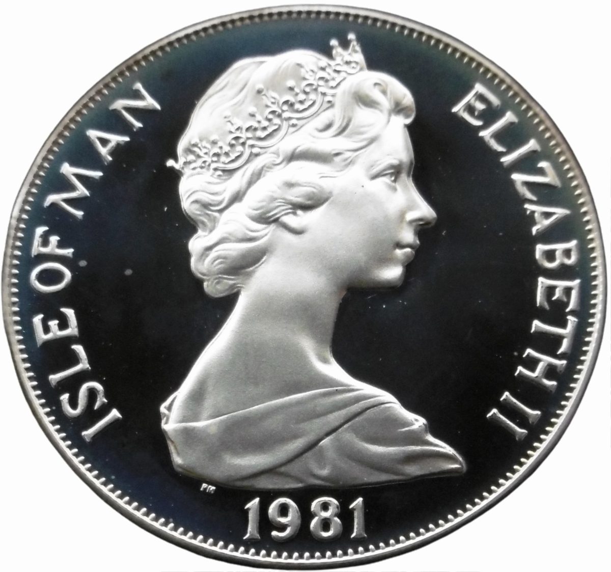 Isle of Man 1 Crown - Elizabeth II Duke of Edinburgh Award Scheme - Monogram; Silver obverse