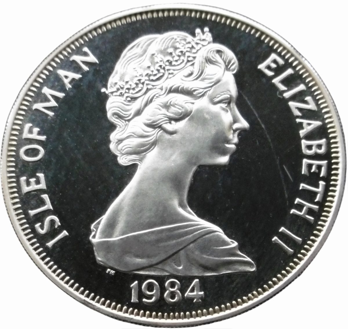 Isle of Man 1 Crown - Elizabeth II Gymnastics; Silver obverse