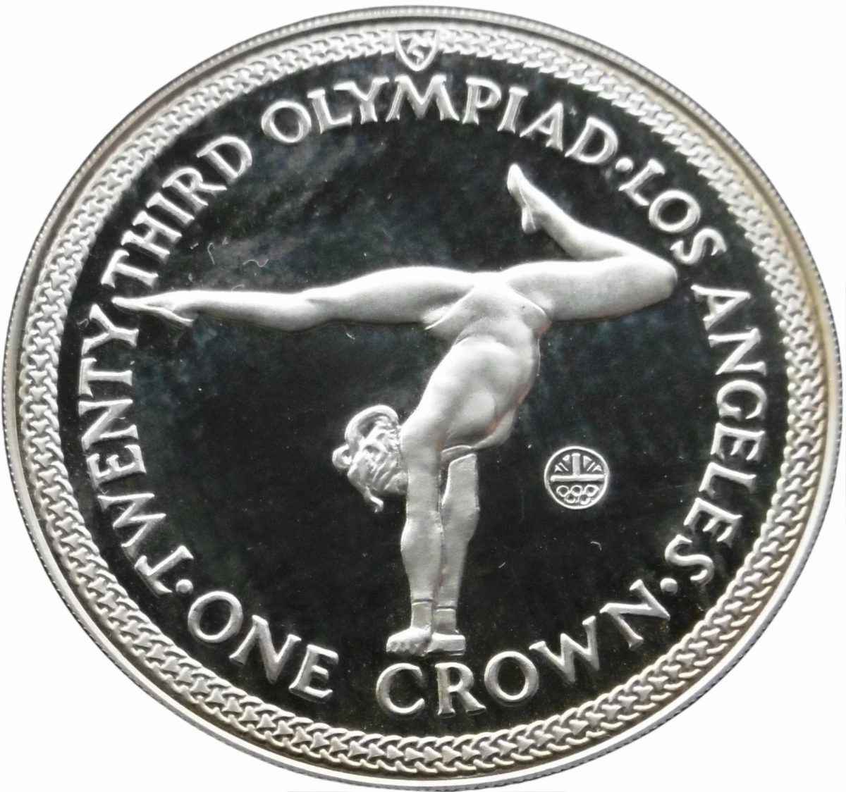 Isle of Man 1 Crown - Elizabeth II Gymnastics; Silver reverse