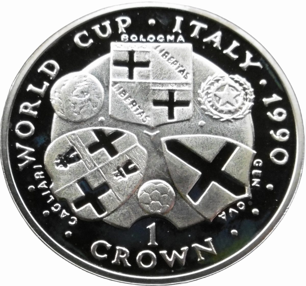 Isle of Man 1 Crown - Elizabeth II World Cup - Italy reverse