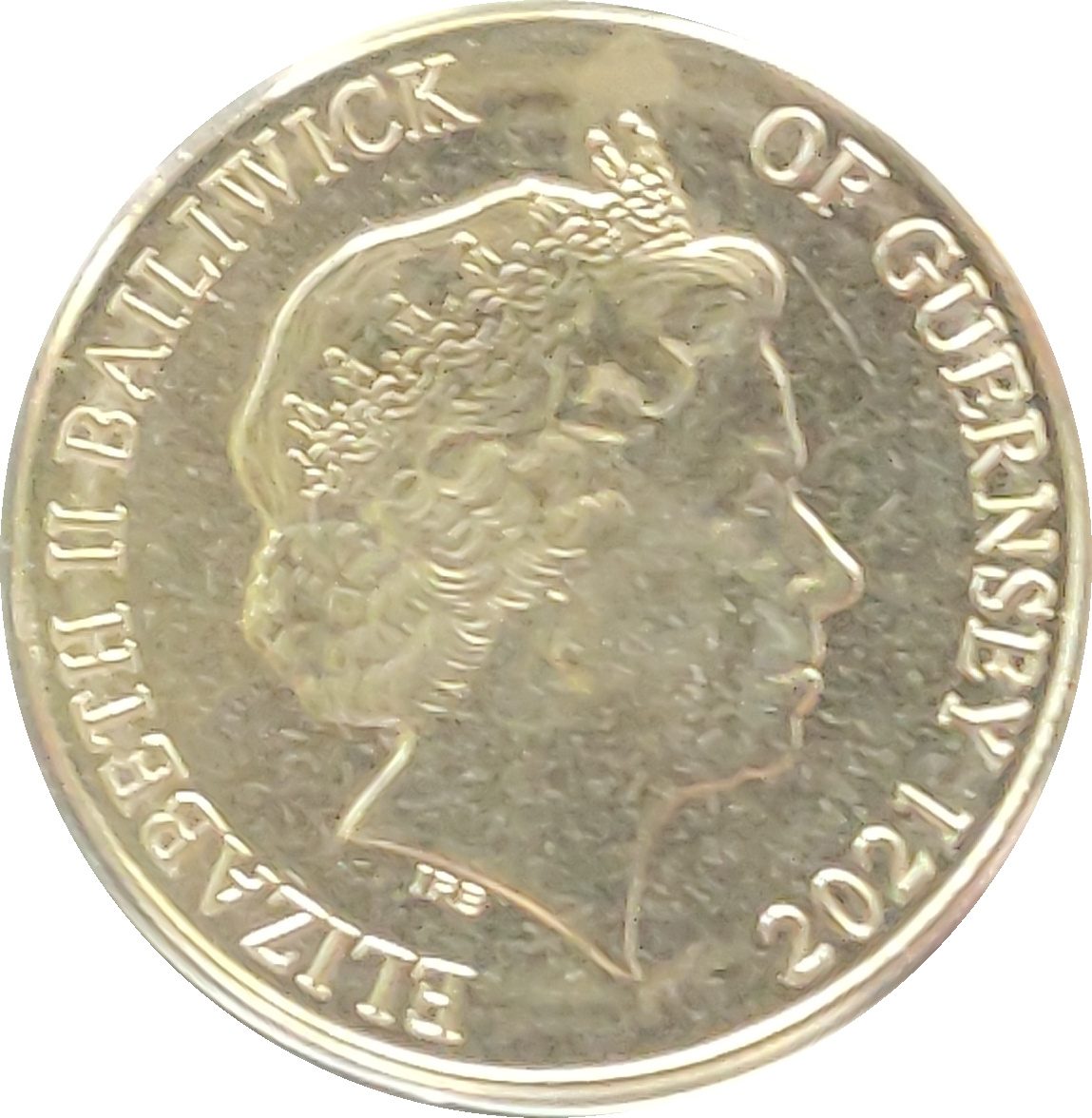 Guernsey 10 Pence - Elizabeth II Hedgehog colour printing obverse