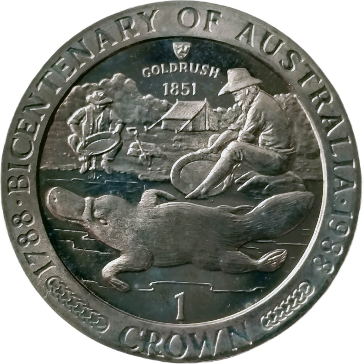 Isle of Man 1 Crown - Elizabeth II Bicentenary of Australia - Platypus