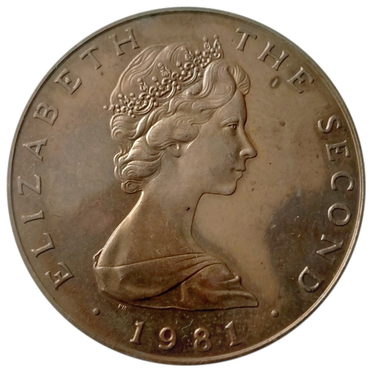 Isle of Man 5 Pounds - Elizabeth II Triskelion on map obverse