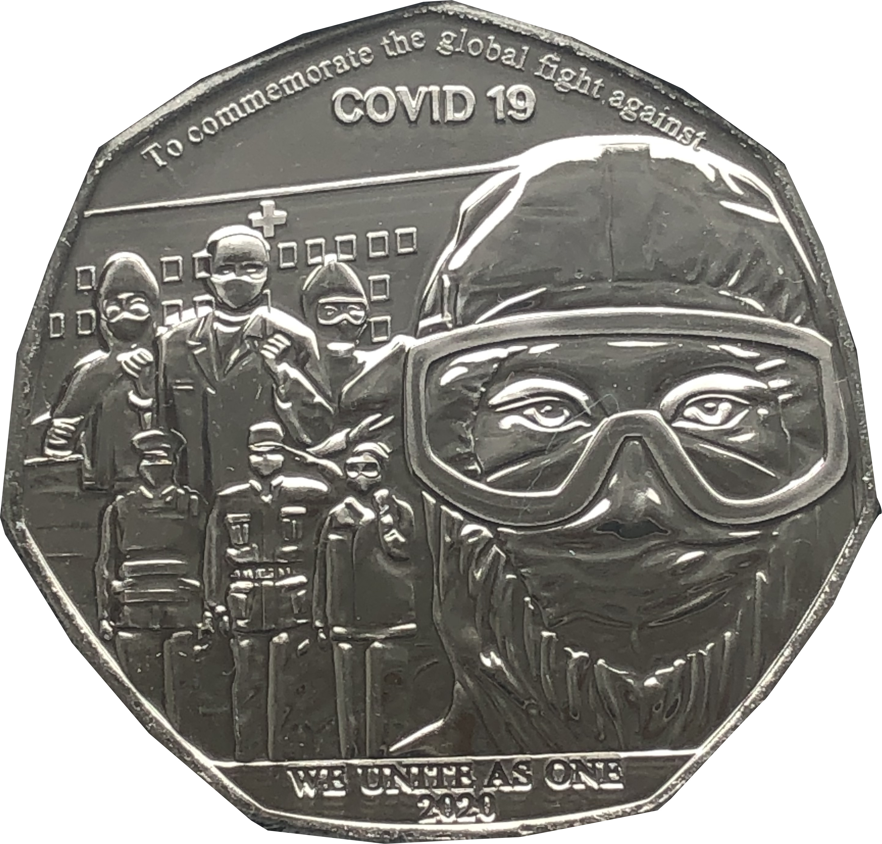 Gibraltar 50 Pence - Elizabeth II Covid-19 reverse