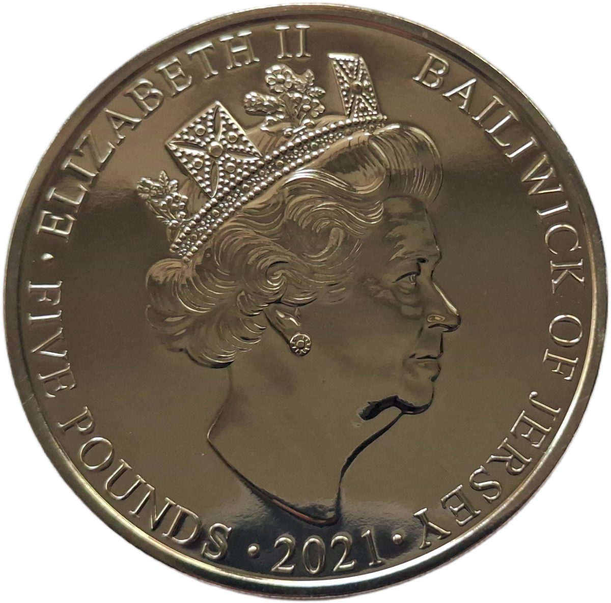 Jersey 5 Pounds - Elizabeth II 95th Birthday obverse