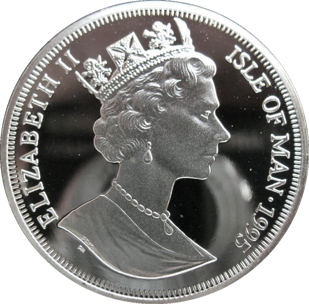 Isle of Man 1 Crown - Elizabeth II Turkish Cat; Silver obverse