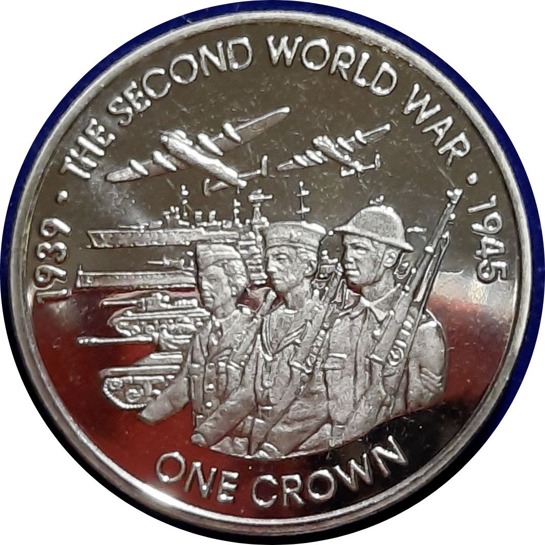 Ascension Island 1 Crown - Elizabeth II 80th Anniversary of the Second World War: Soldiers and Vehicles