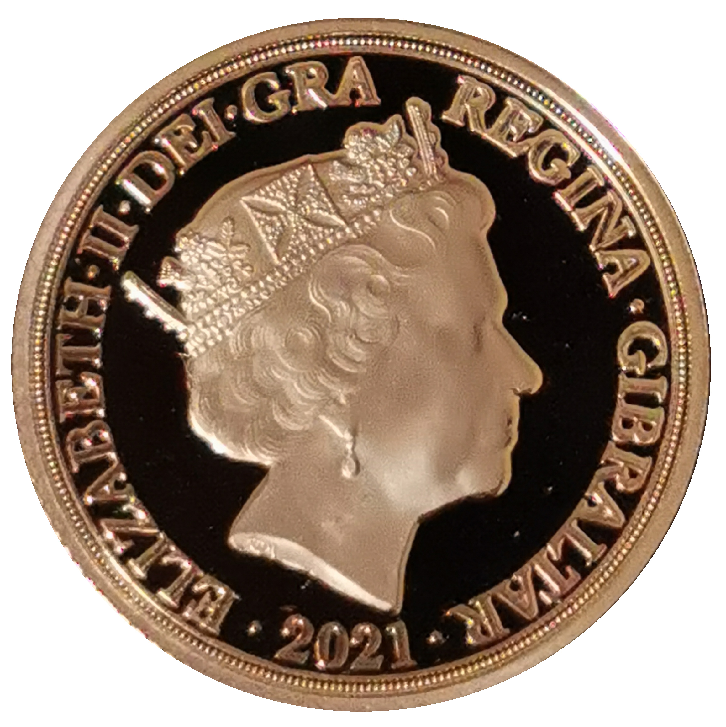 Gibraltar 1 Sovereign - Elizabeth II Elizabeth II and the Lion obverse