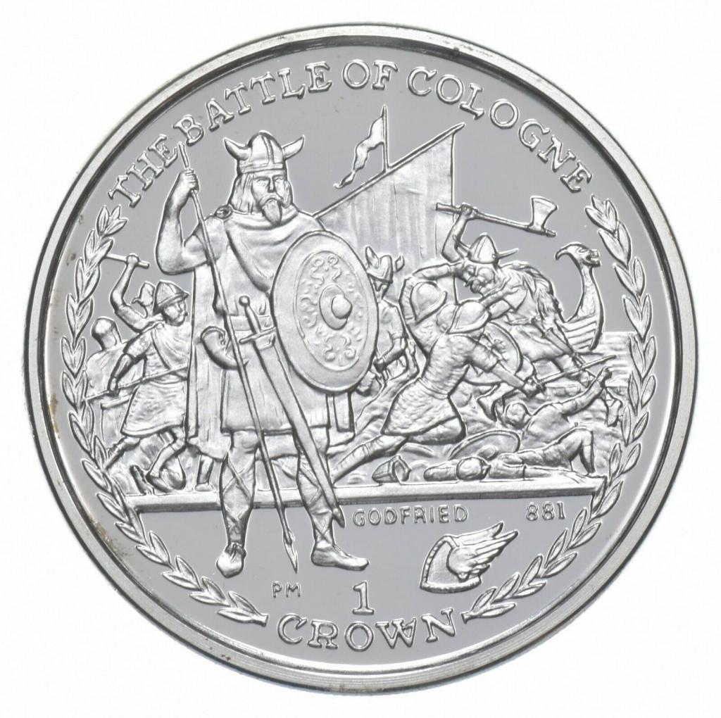 Isle of Man 1 Crown - Elizabeth II Battle of Cologne; Silver Proof