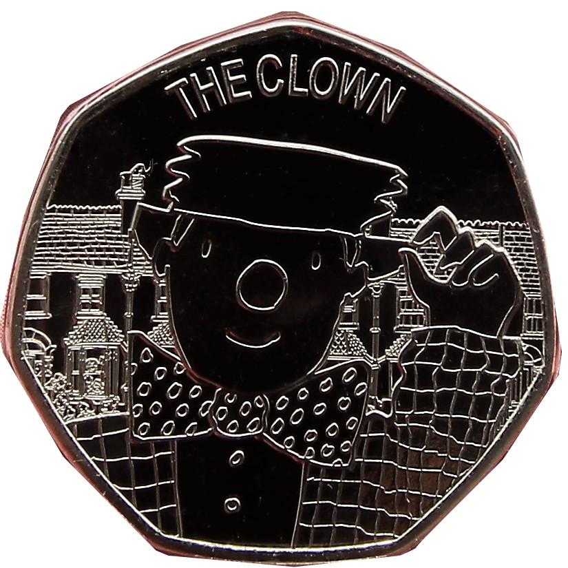 Guernsey 50 Pence - Elizabeth II- 5th Portrait The Clown reverse