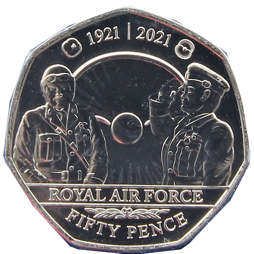 Jersey 50 pence - Elizabeth II RBL - Royal Air Force reverse