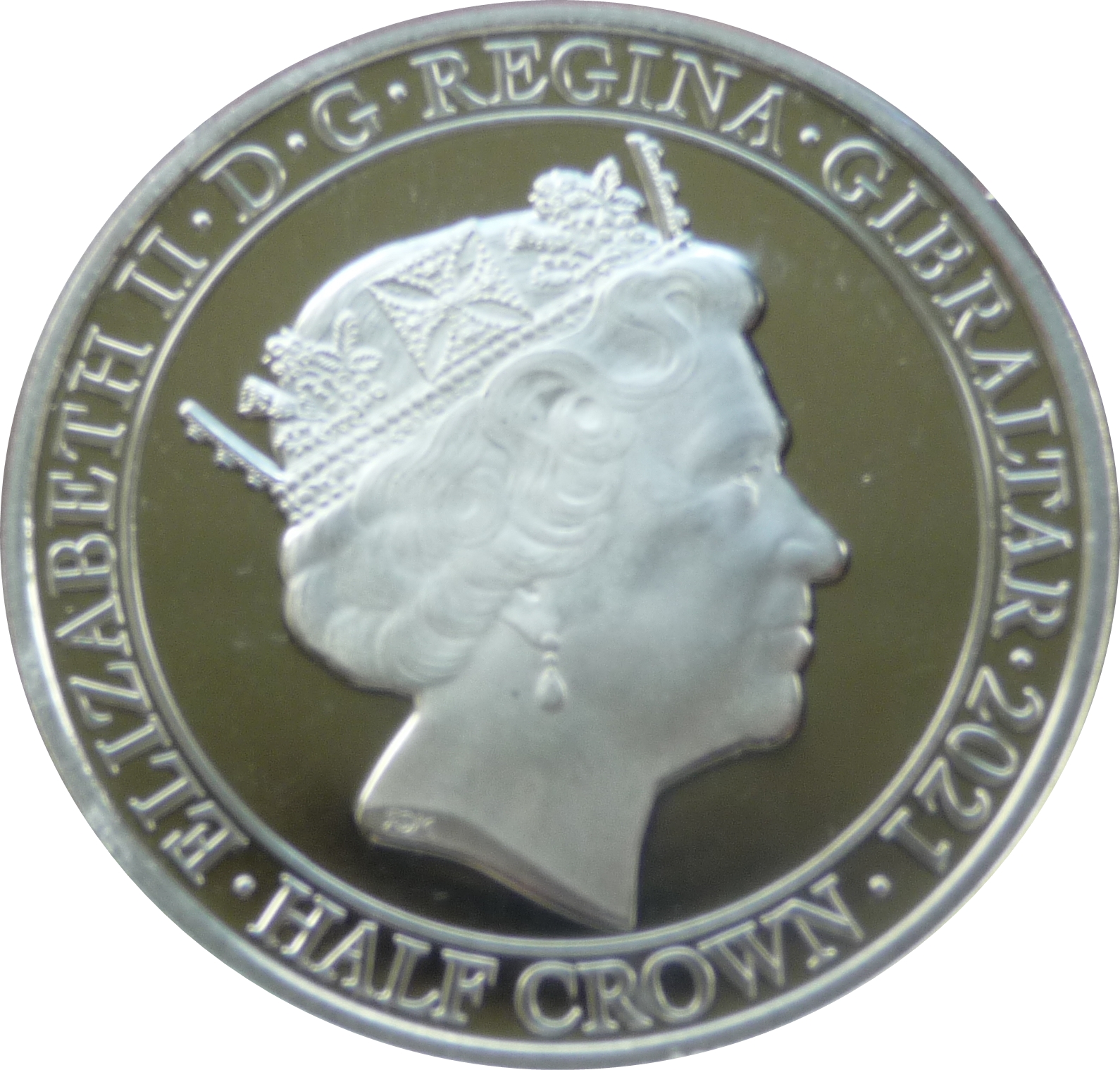 Gibraltar ½ Crown - Elizabeth II Farthing obverse