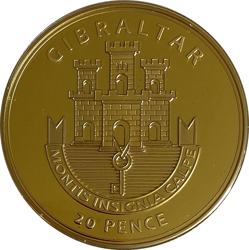 Gibraltar 20 Pence Captain Kidd obverse