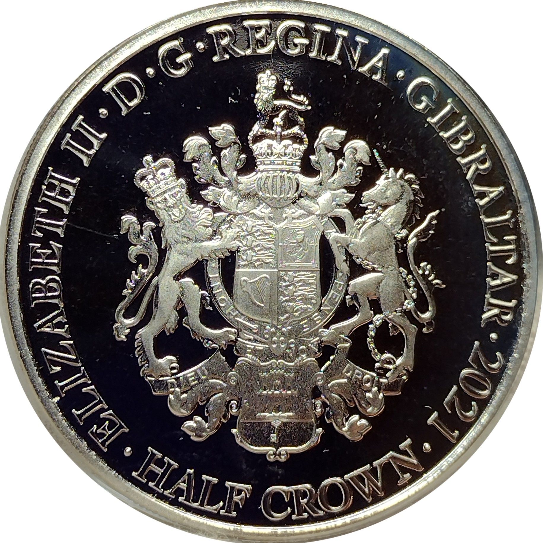 Gibraltar ½ Crown - Elizabeth II Elvis Presley obverse