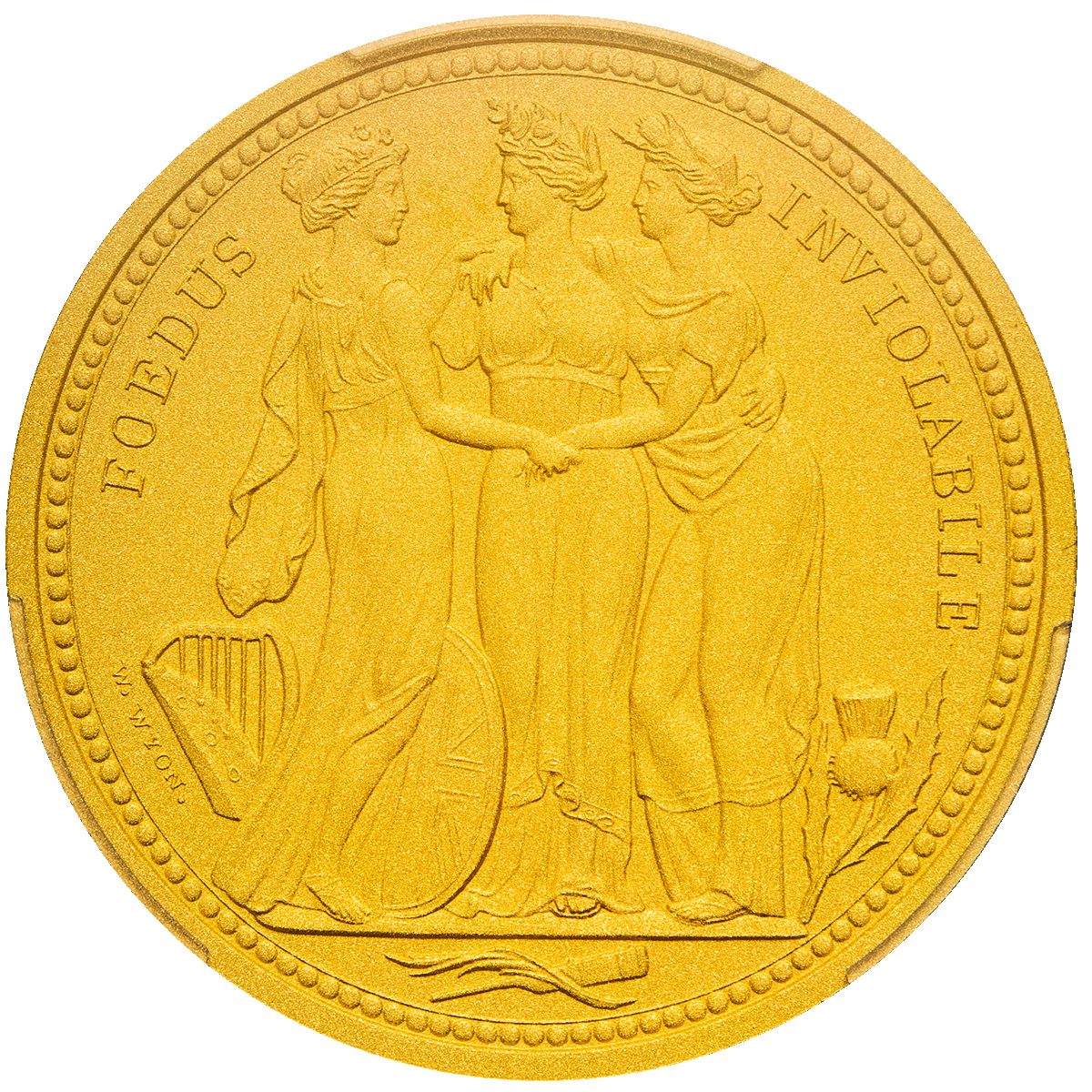 Alderney 5 Pounds - Elizabeth II Three Graces reverse