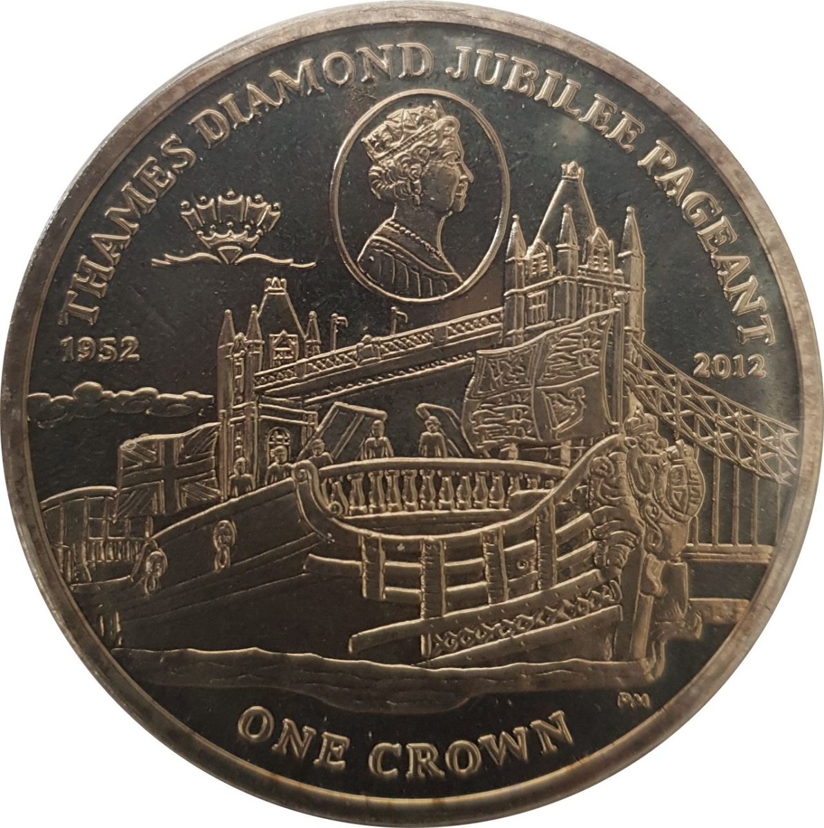 Isle of Man 1 crown - Elizabeth II Thames Diamond Jubilee Pageant reverse
