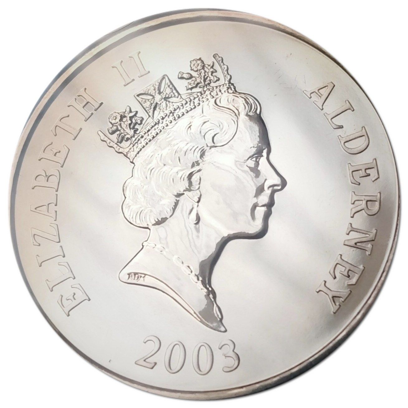Alderney 5 Pounds - Elizabeth II Last Flight of the Concorde obverse