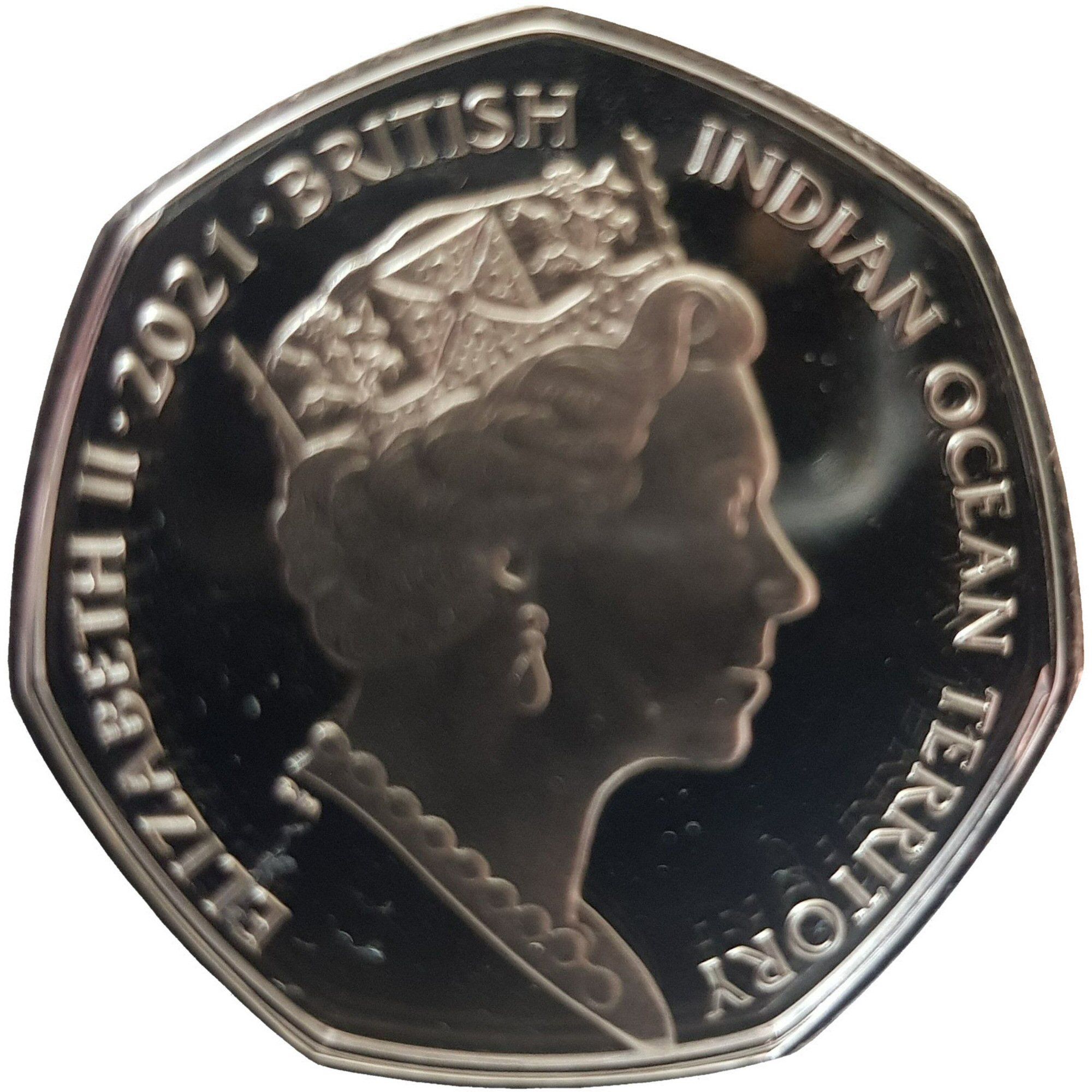 British Indian Ocean Territory 50 Pence - Elizabeth II Chagos anemone obverse