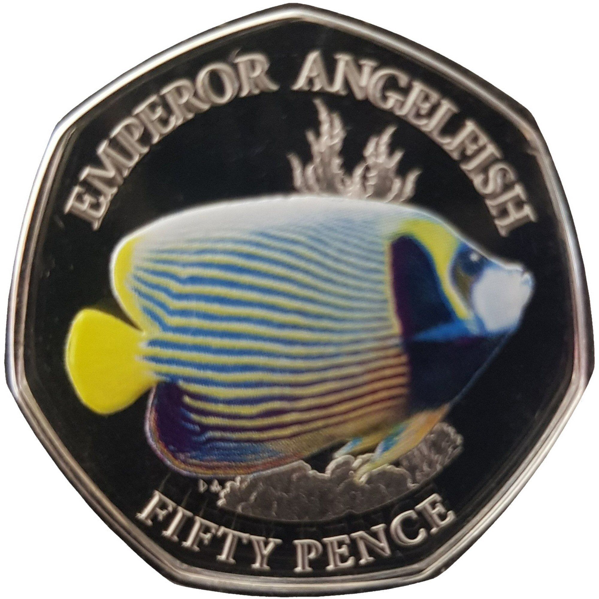British Indian Ocean Territory 50 Pence - Elizabeth II Emperor angelfish
