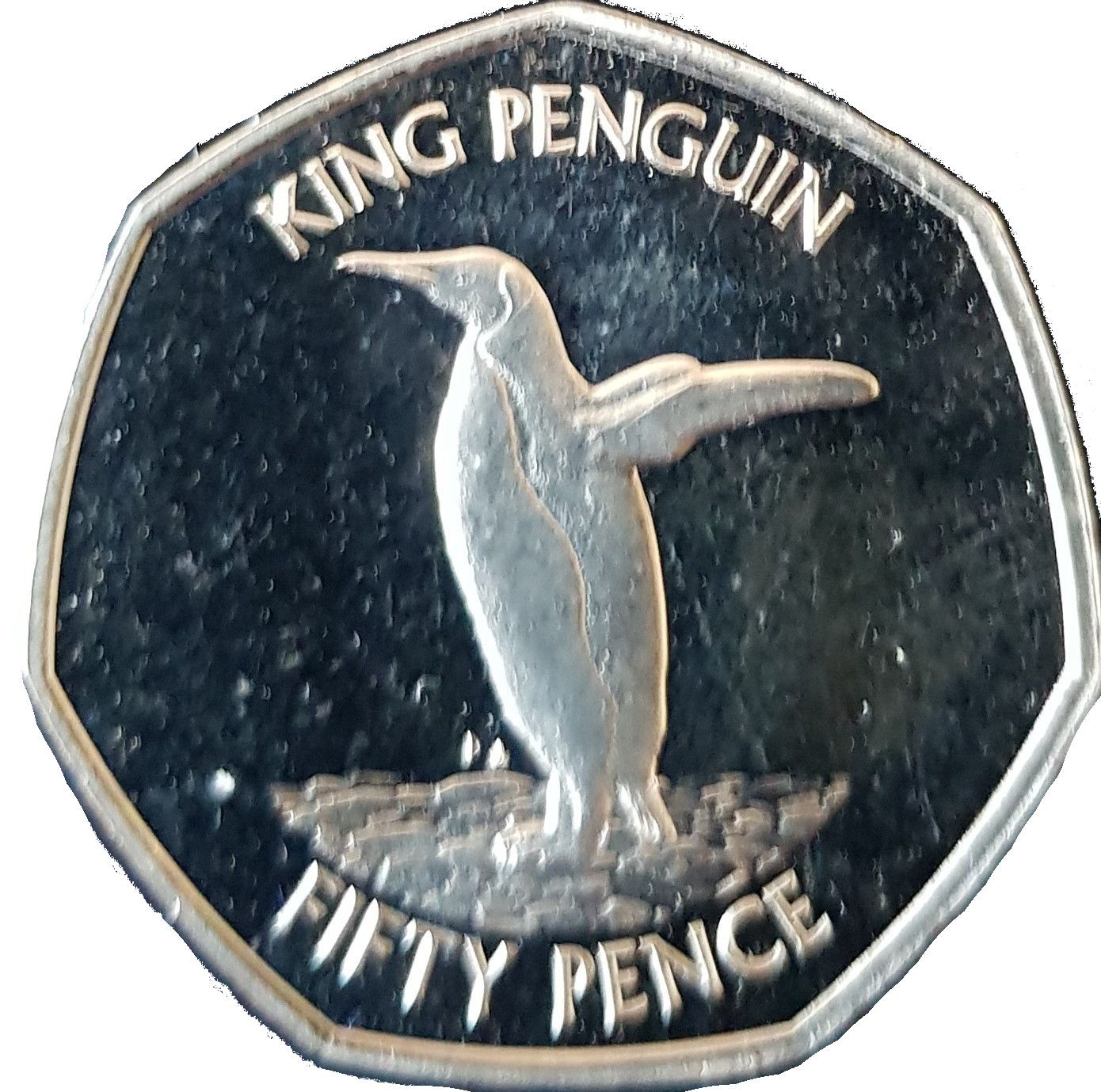 South Georgia and the South Sandwich Islands 50 Pence - Elizabeth II King Penguin obverse