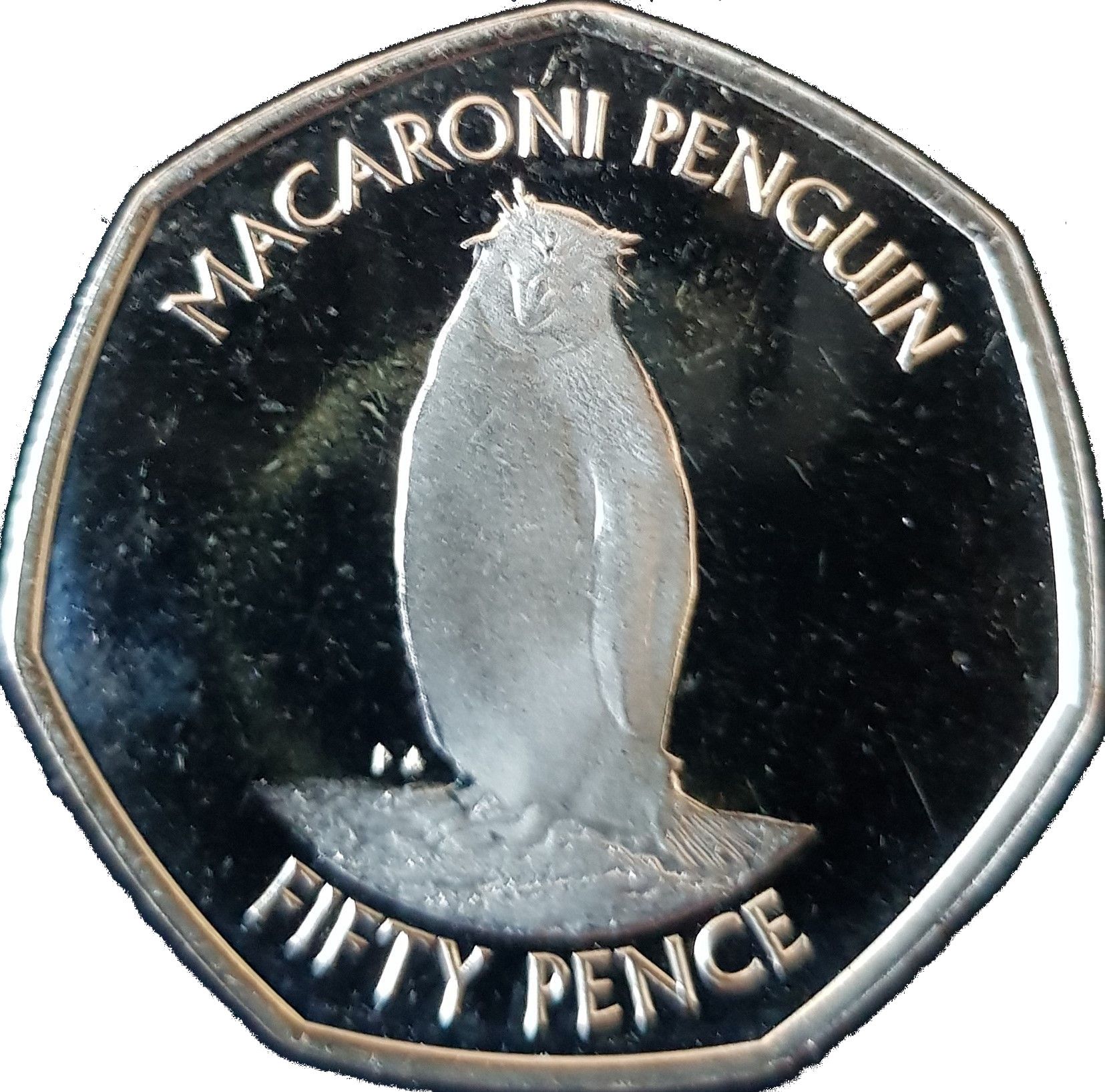South Georgia and the South Sandwich Islands 50 Pence - Elizabeth II Macaroni Penguin reverse
