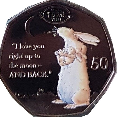 Gibraltar 50 Pence - Elizabeth II Guess How Much I Love You; Coloured