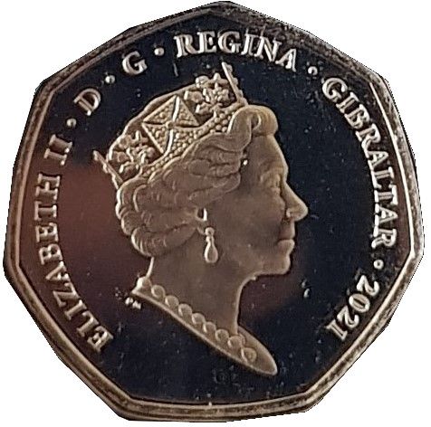 Gibraltar 50 Pence - Elizabeth II Summer Olympic Games - Kayak obverse