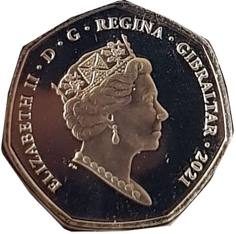Gibraltar 50 Pence - Elizabeth II Summer Olympic Games - Rowing obverse