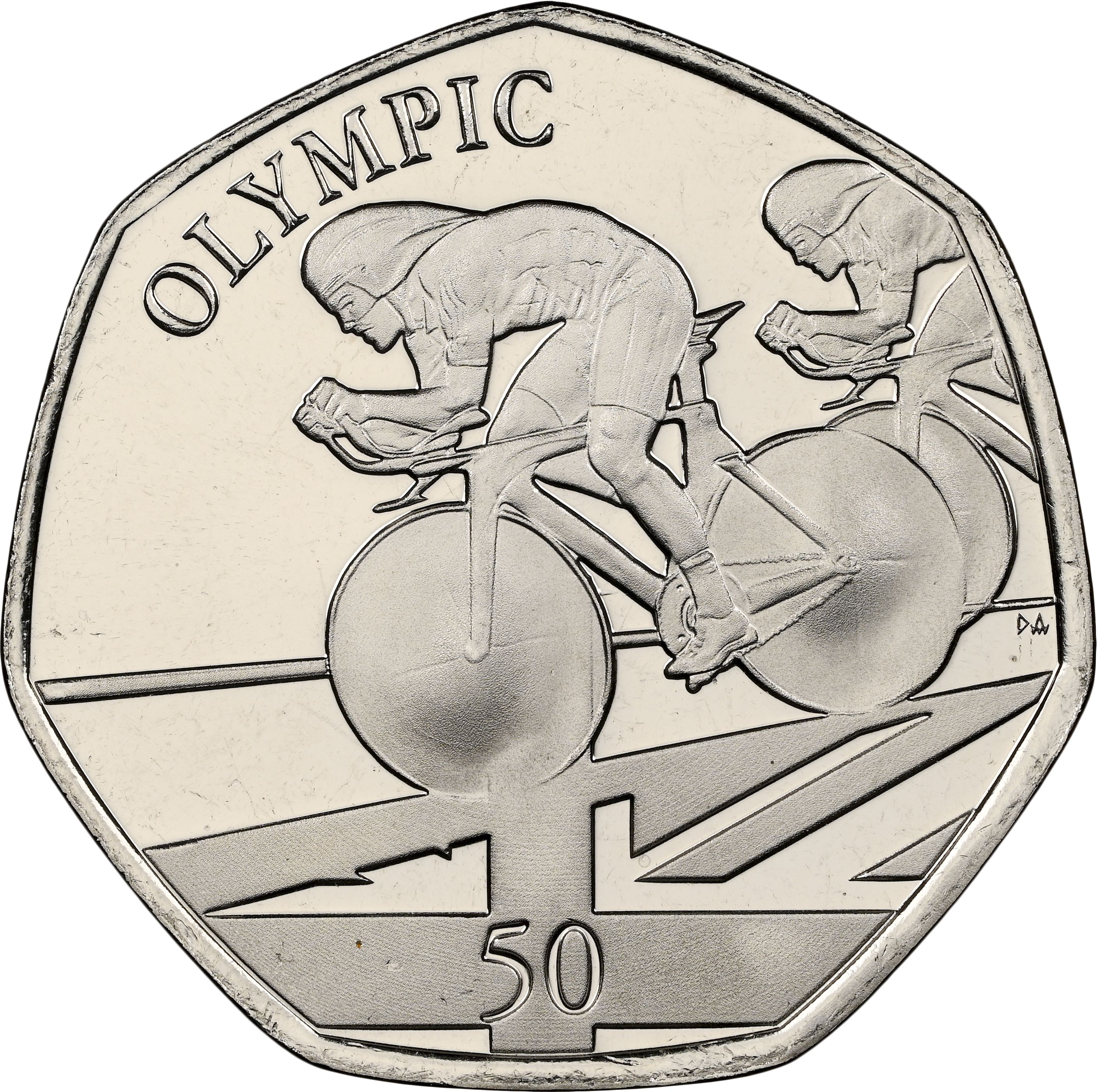 Gibraltar 50 Pence - Elizabeth II Summer Olympic Games - Cycling