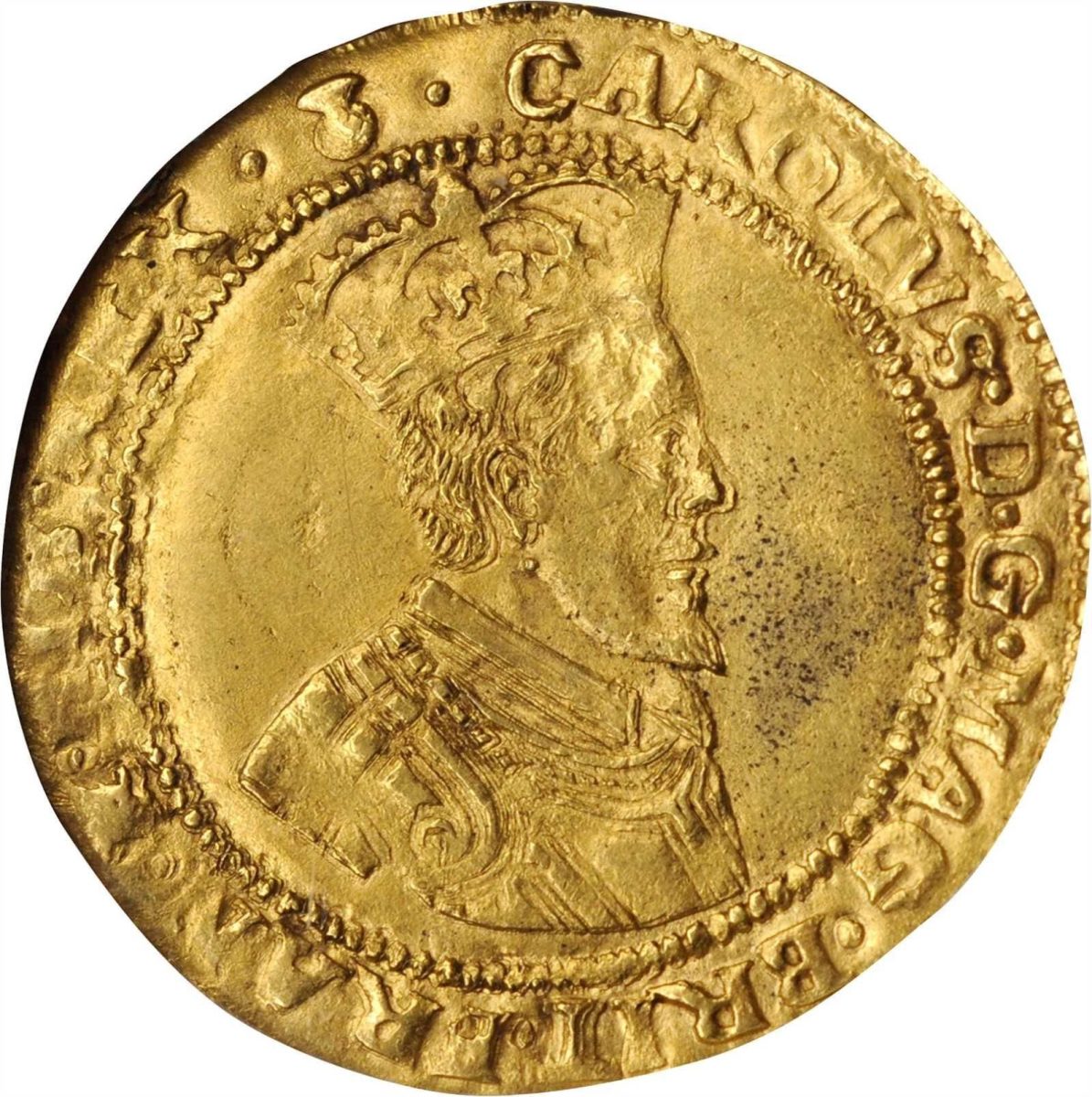 Scotland 1 Double Crown - Charles I 1st Coinage obverse