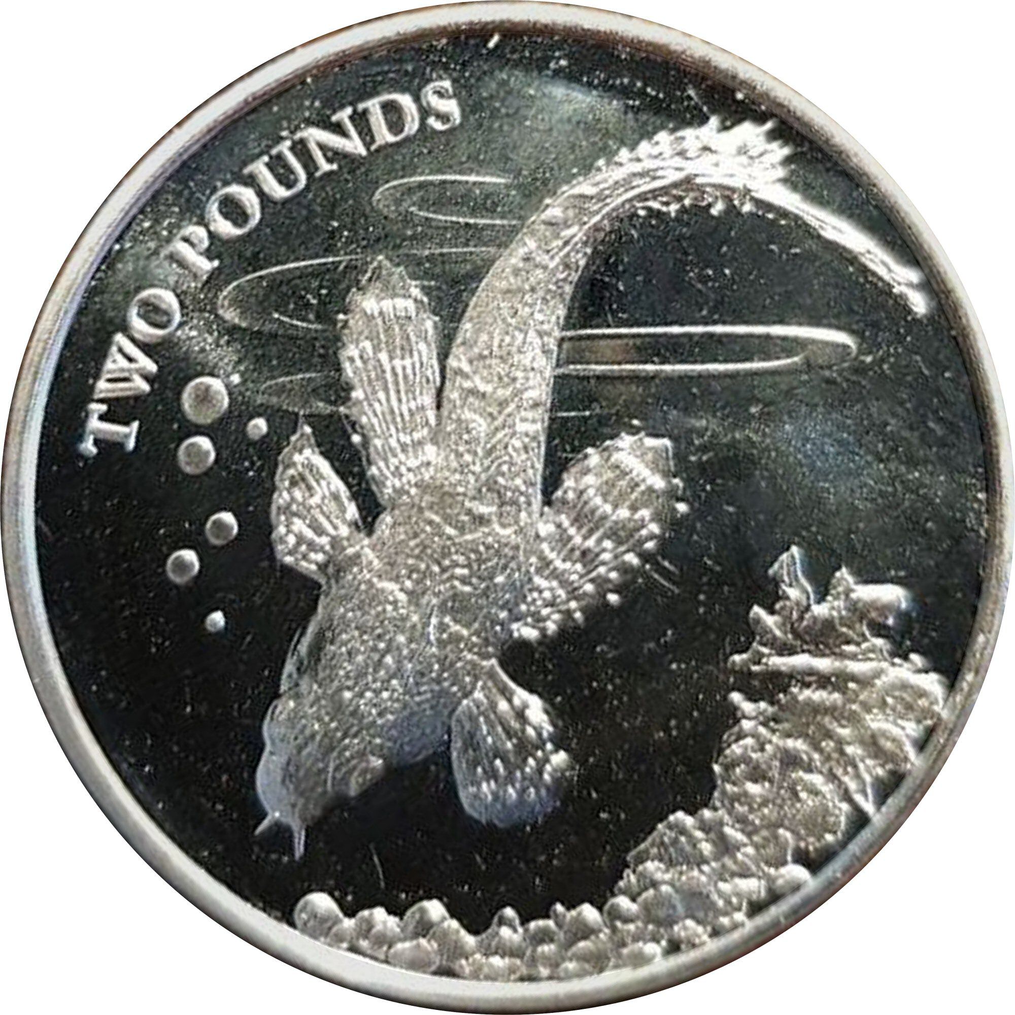 British Antarctic Territory 2 Pounds - Elizabeth II Barbeled plunderfish reverse