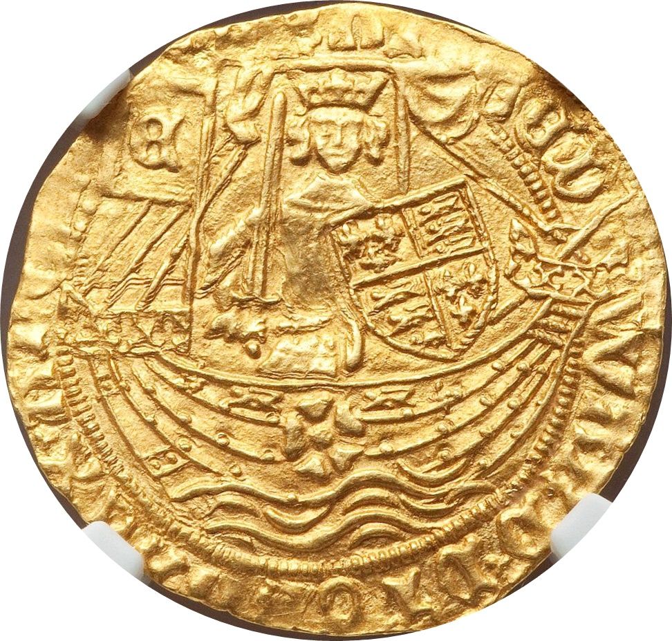 ½ Ryal - Edward IV 1st reign; Light coinage obverse