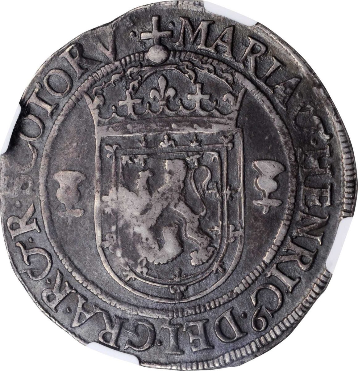 Scotland ⅔ Ryal - Mary and Henry Darnley 4th Period, Countermark of 1578 obverse