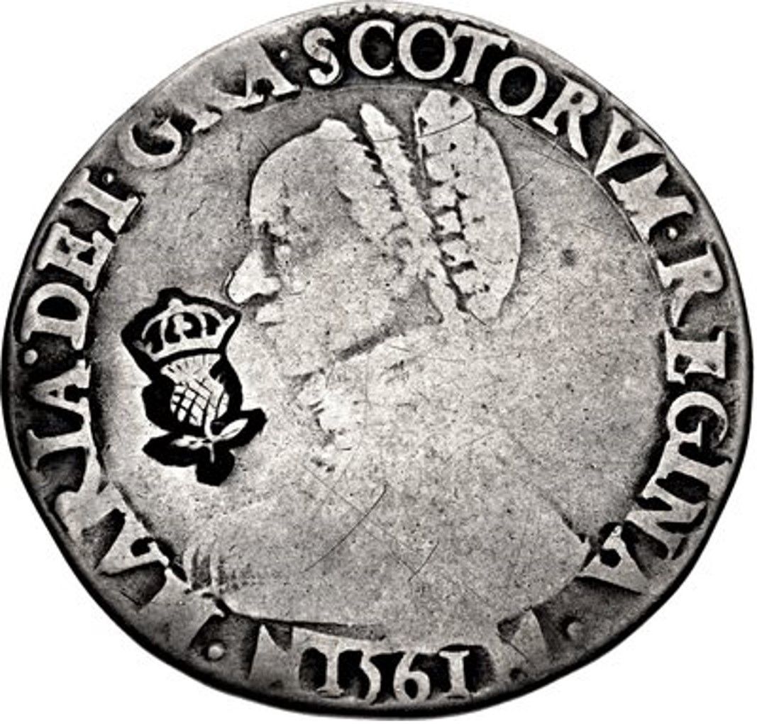 Scotland 1 Testoon - Mary I 3rd Period, Countermark of 1578 obverse