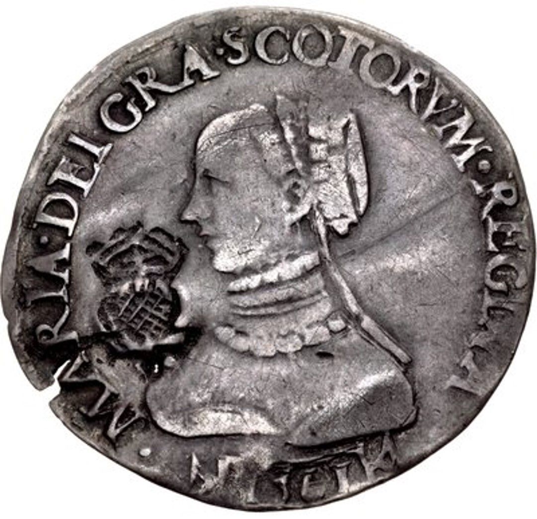 Scotland ½ Testoon - Mary I 3rd Period, Countermark of 1578 obverse