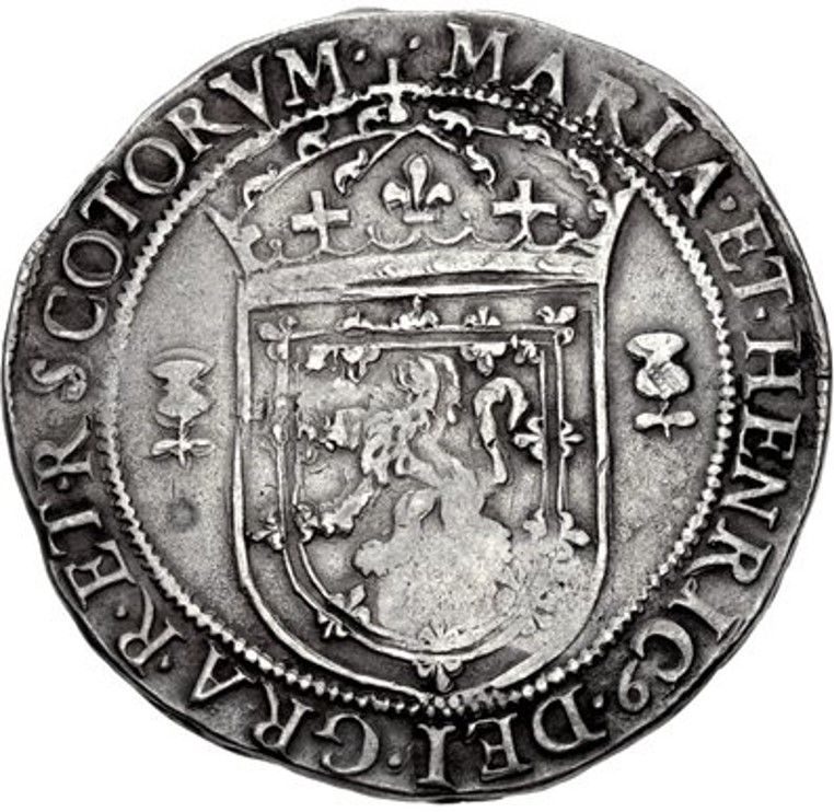 Scotland ⅓ Ryal - Mary and Henry Darnley 4th Period, Countermark of 1578 obverse