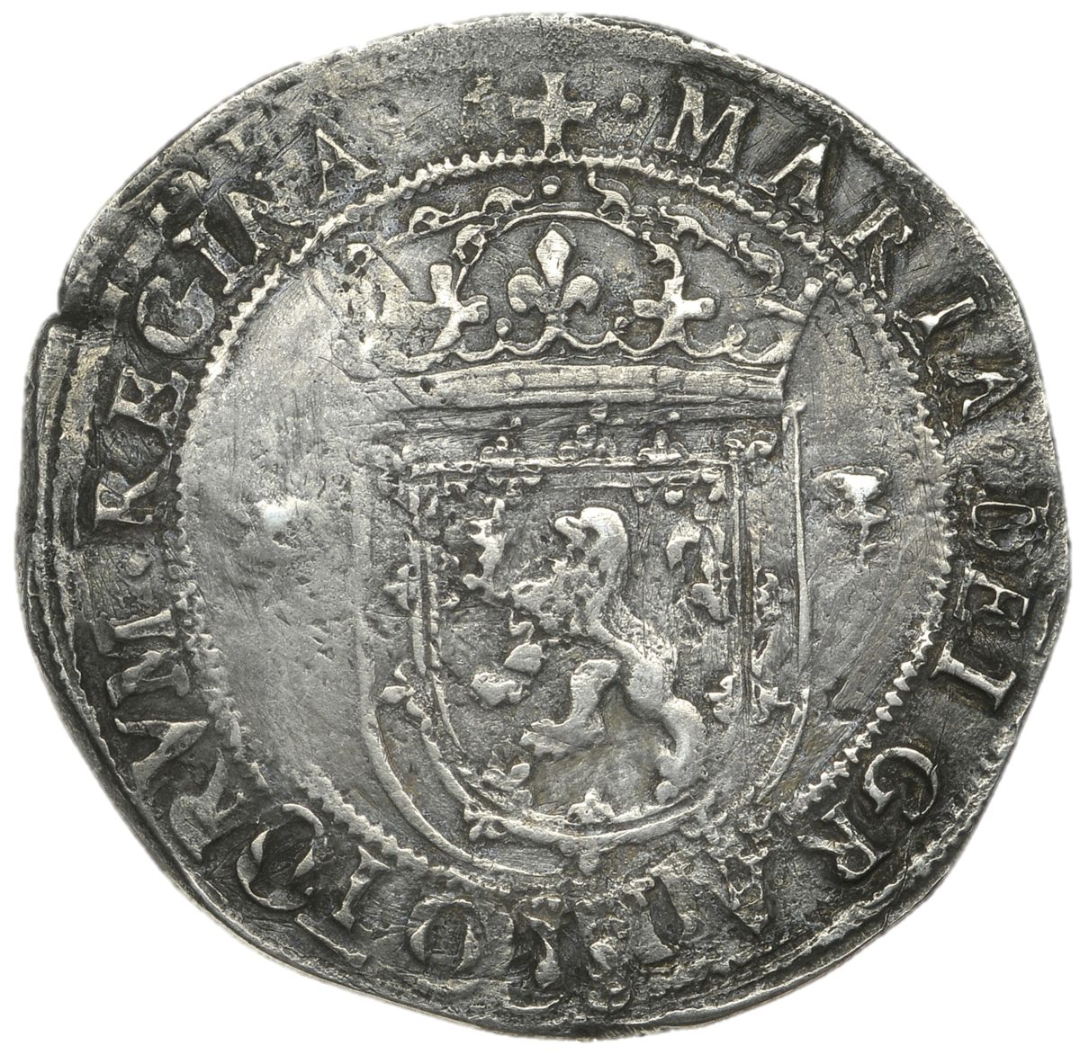 Scotland ⅓ Ryal - Mary I 5th Period, Countermark of 1578 obverse