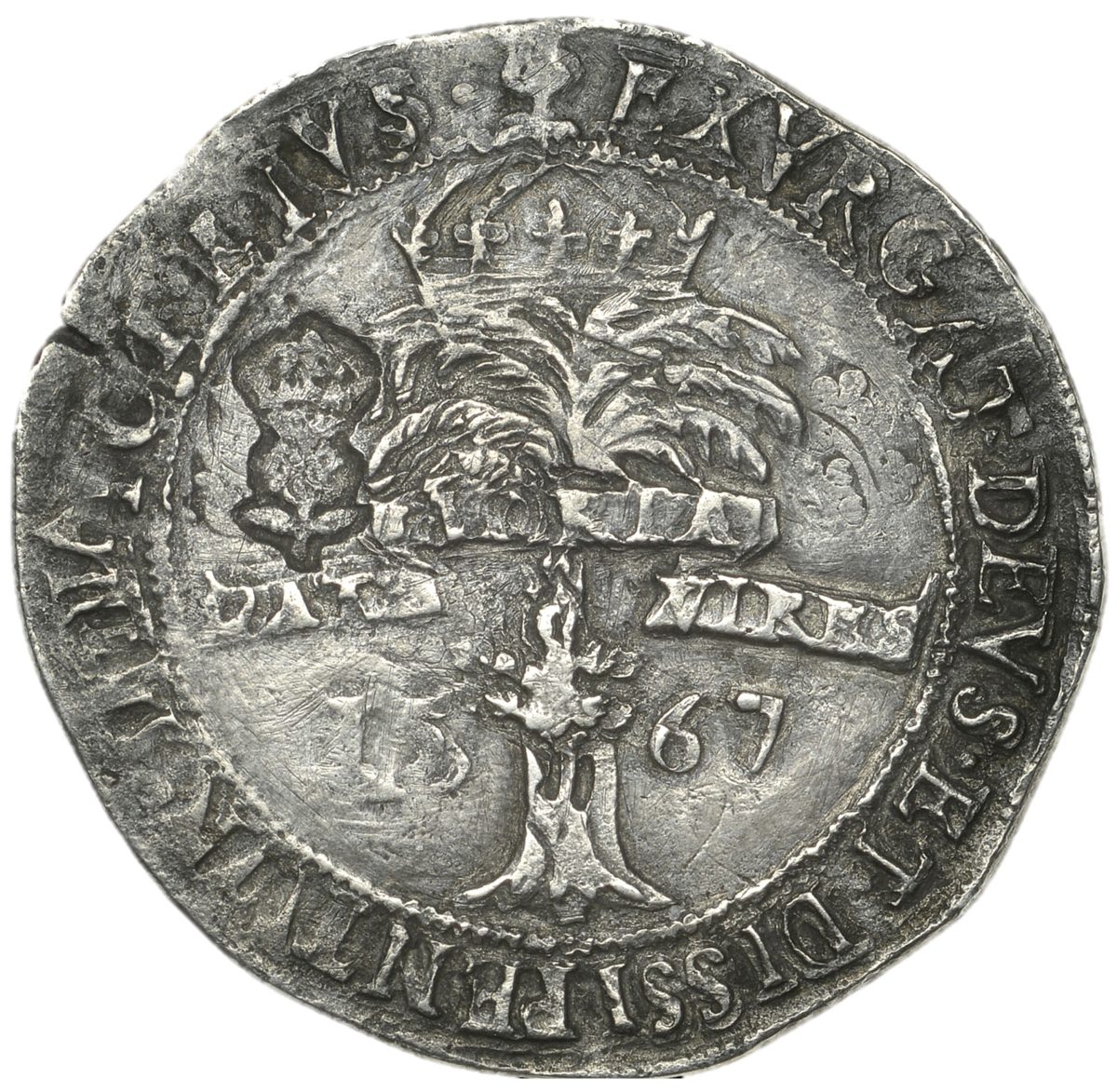 Scotland ⅓ Ryal - Mary I 5th Period, Countermark of 1578