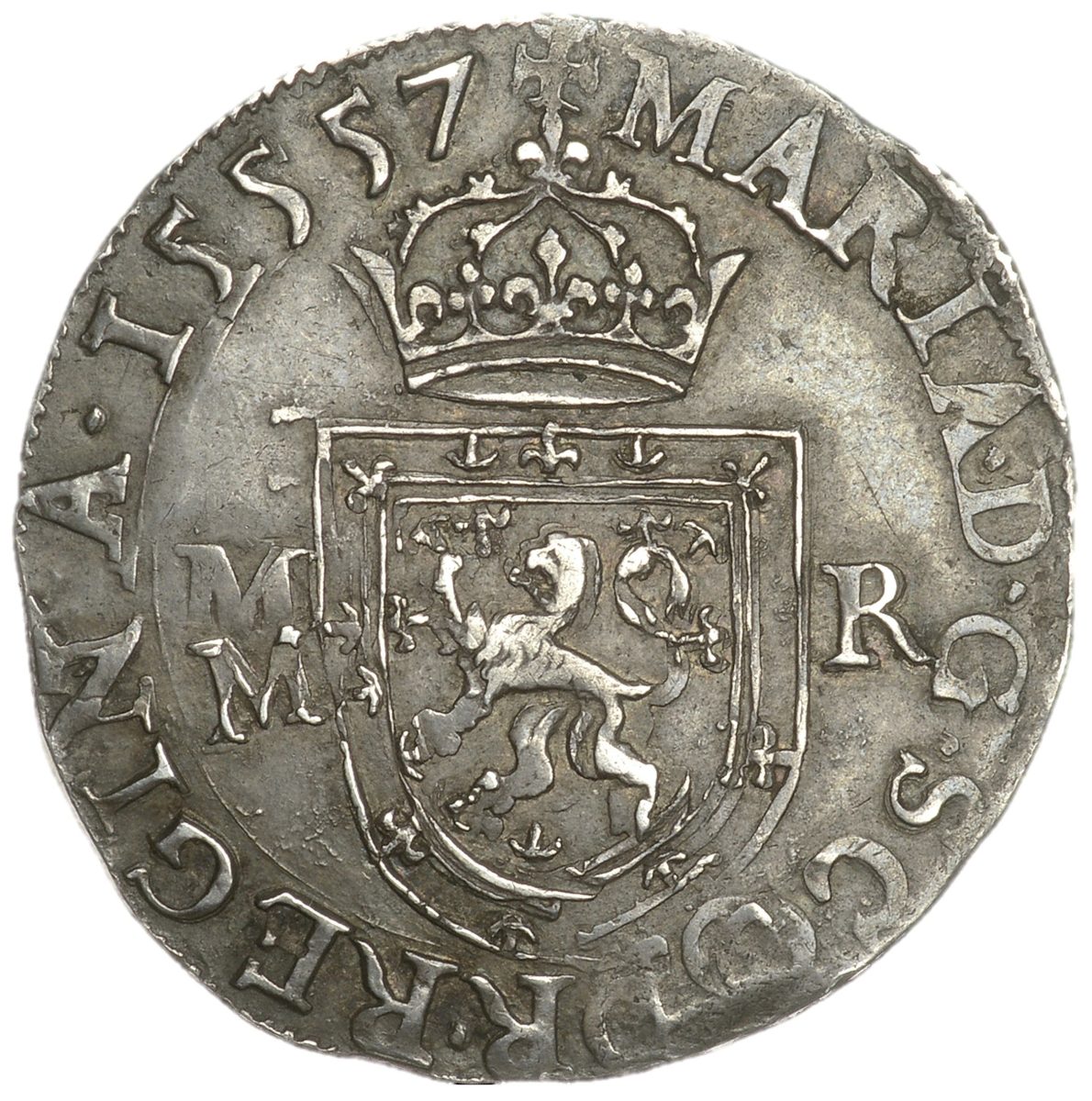 Scotland 1 Testoon - Mary I 1st Period, Type IIIa obverse
