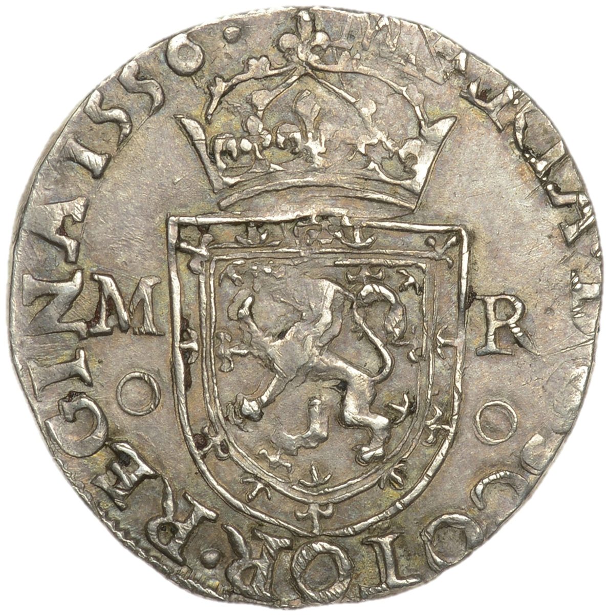 Scotland ½ Testoon - Mary I 1st Period, Type IIIa obverse