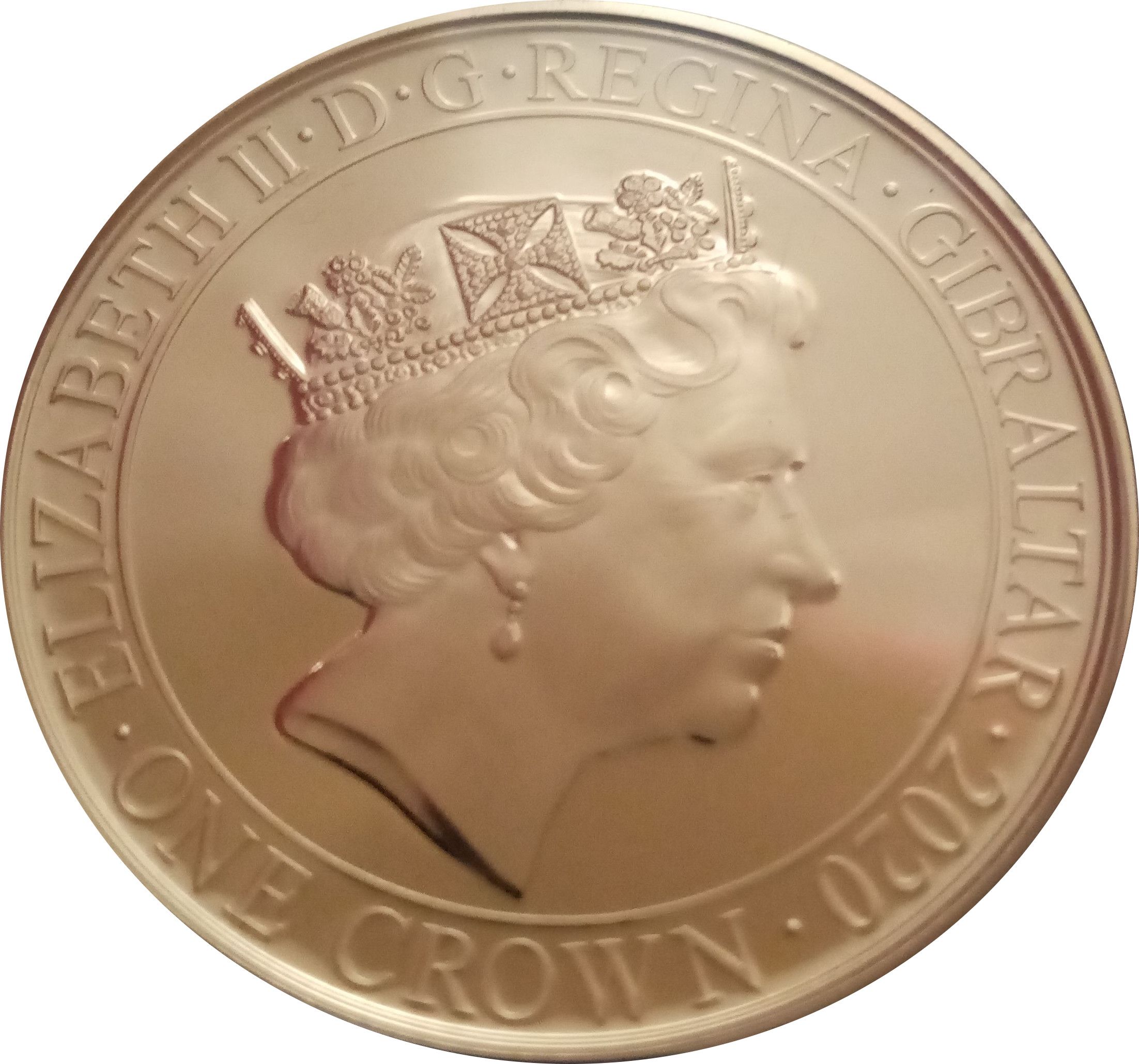 Gibraltar 1 Crown - Elizabeth II Cockpit view obverse