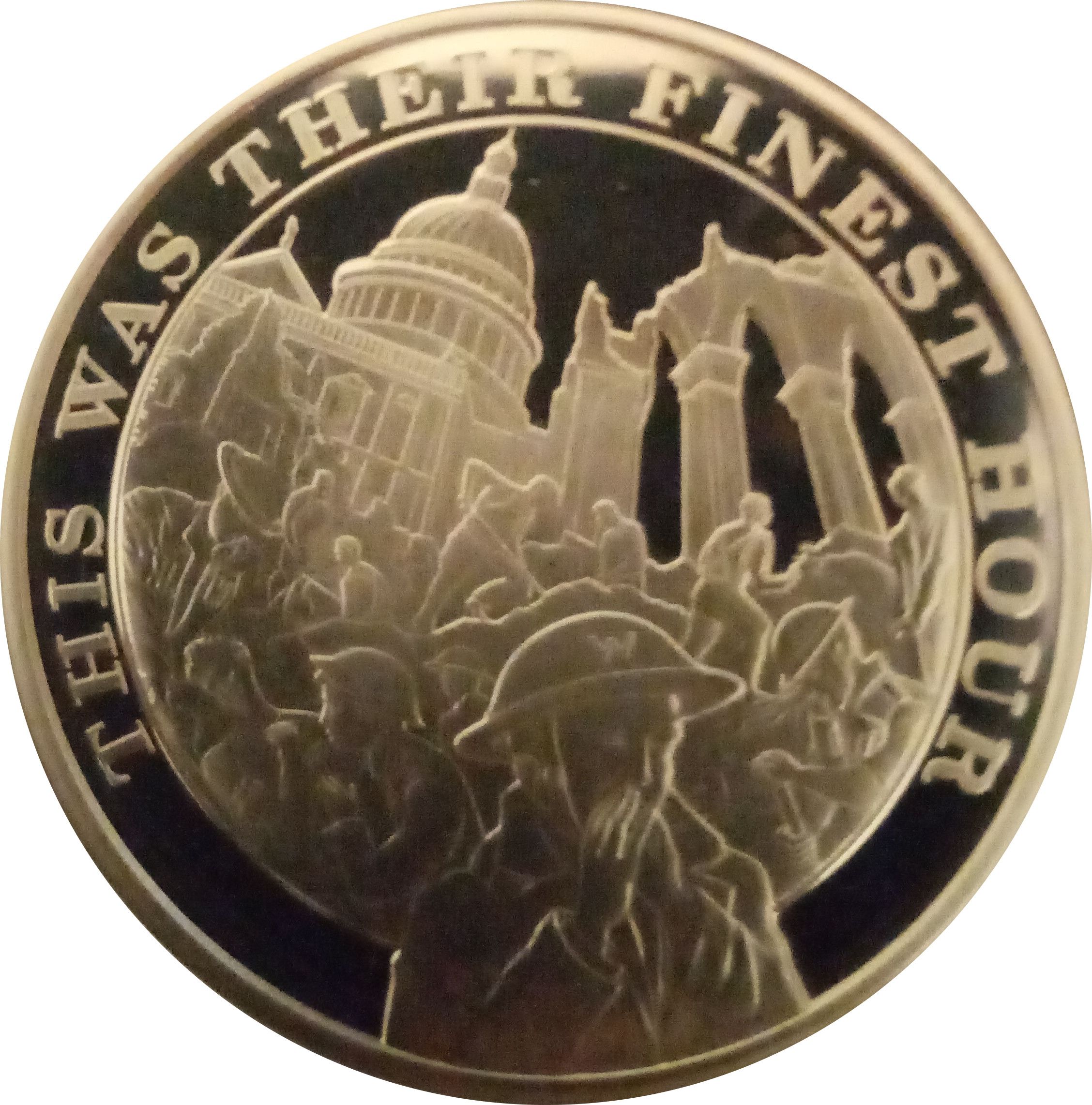 Gibraltar 1 Crown - Elizabeth II The Blitz reverse