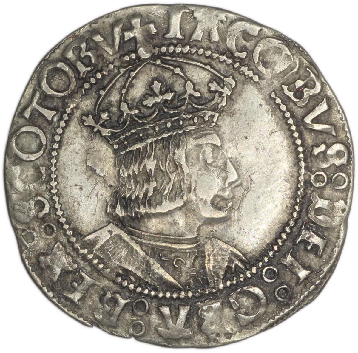 Scotland 1 Groat - James V 2nd Coinage, Type I obverse
