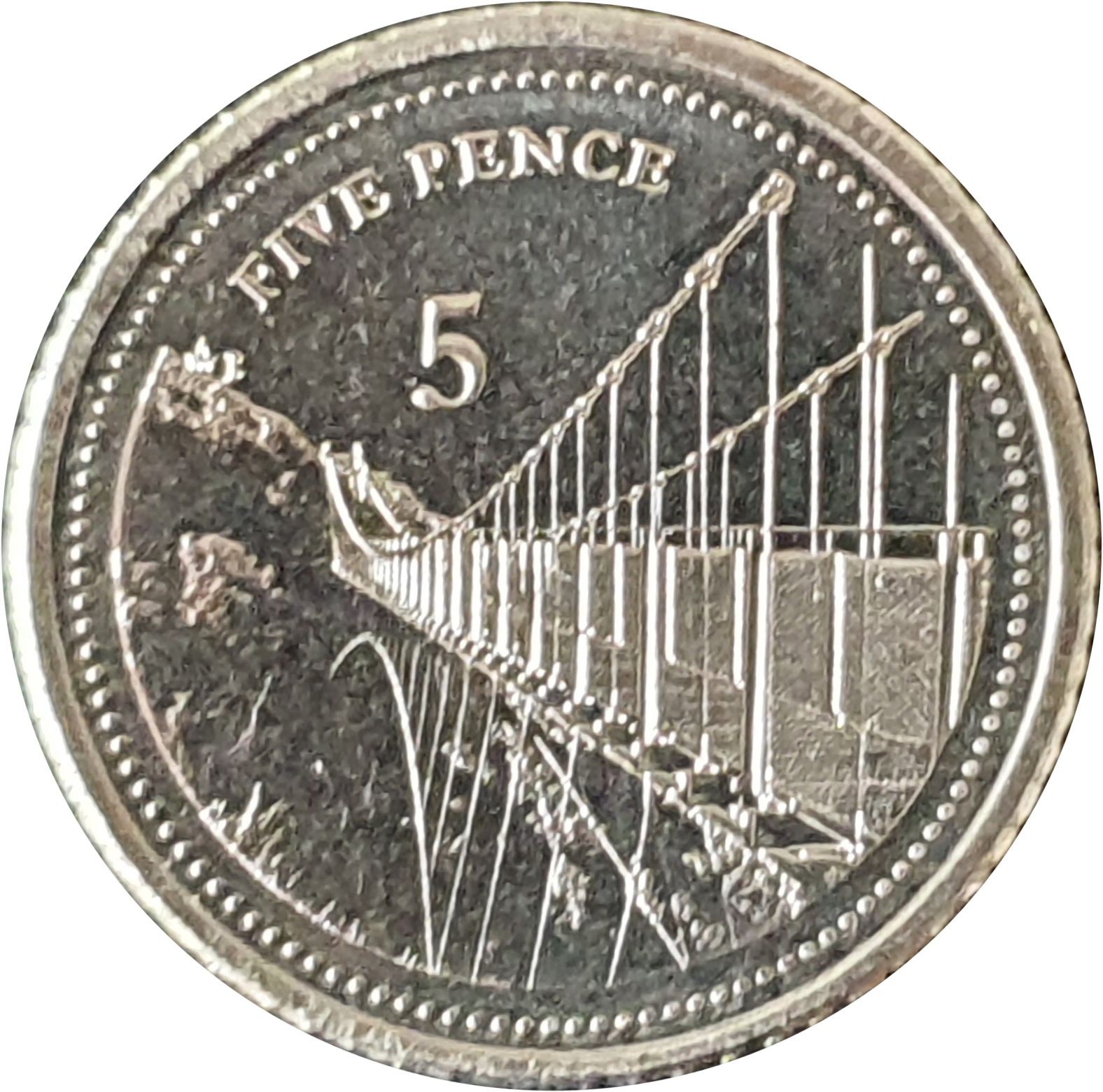 Gibraltar 5 Pence - Elizabeth II Windsor Bridge
